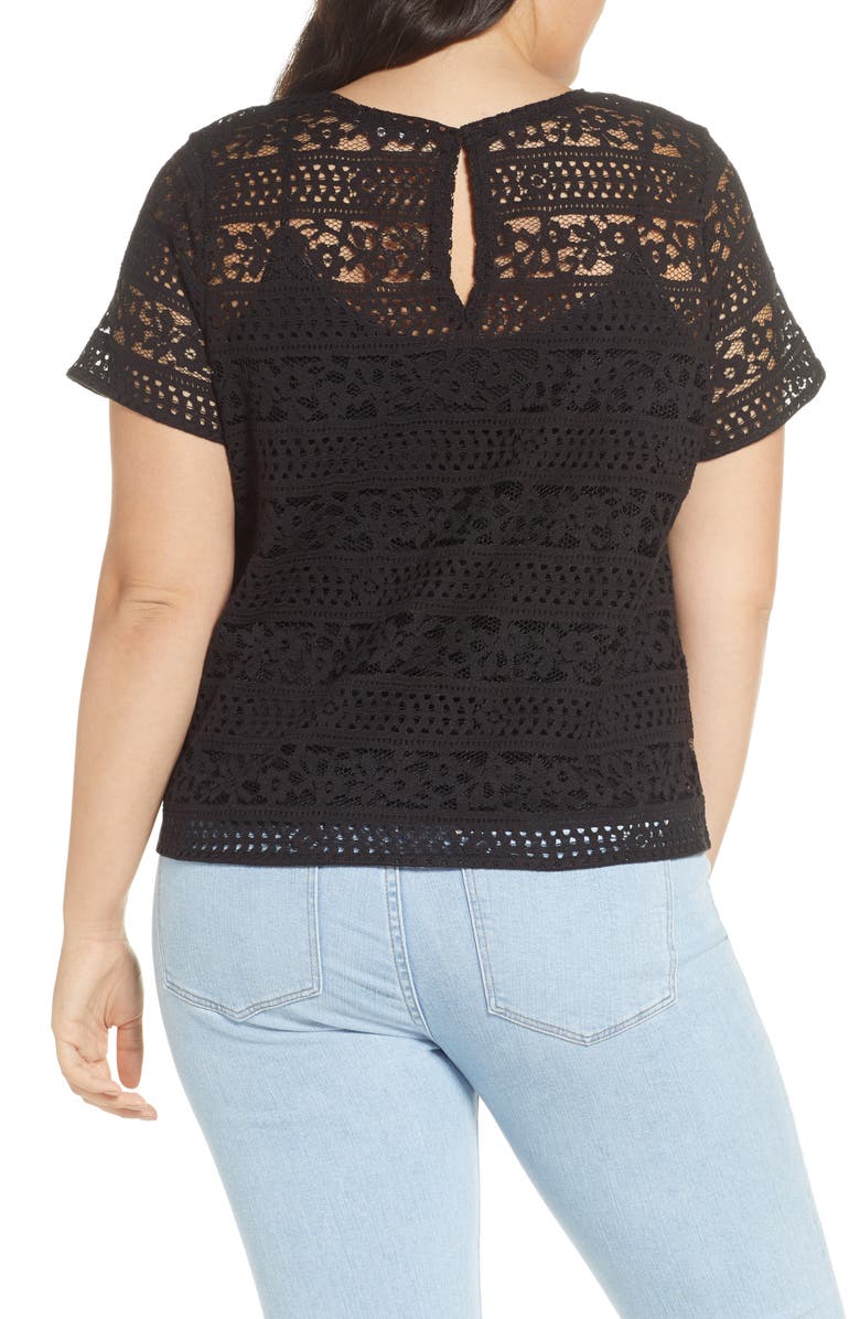 Chelsea28 Keyhole Back Lace Tee, Alternate, color,