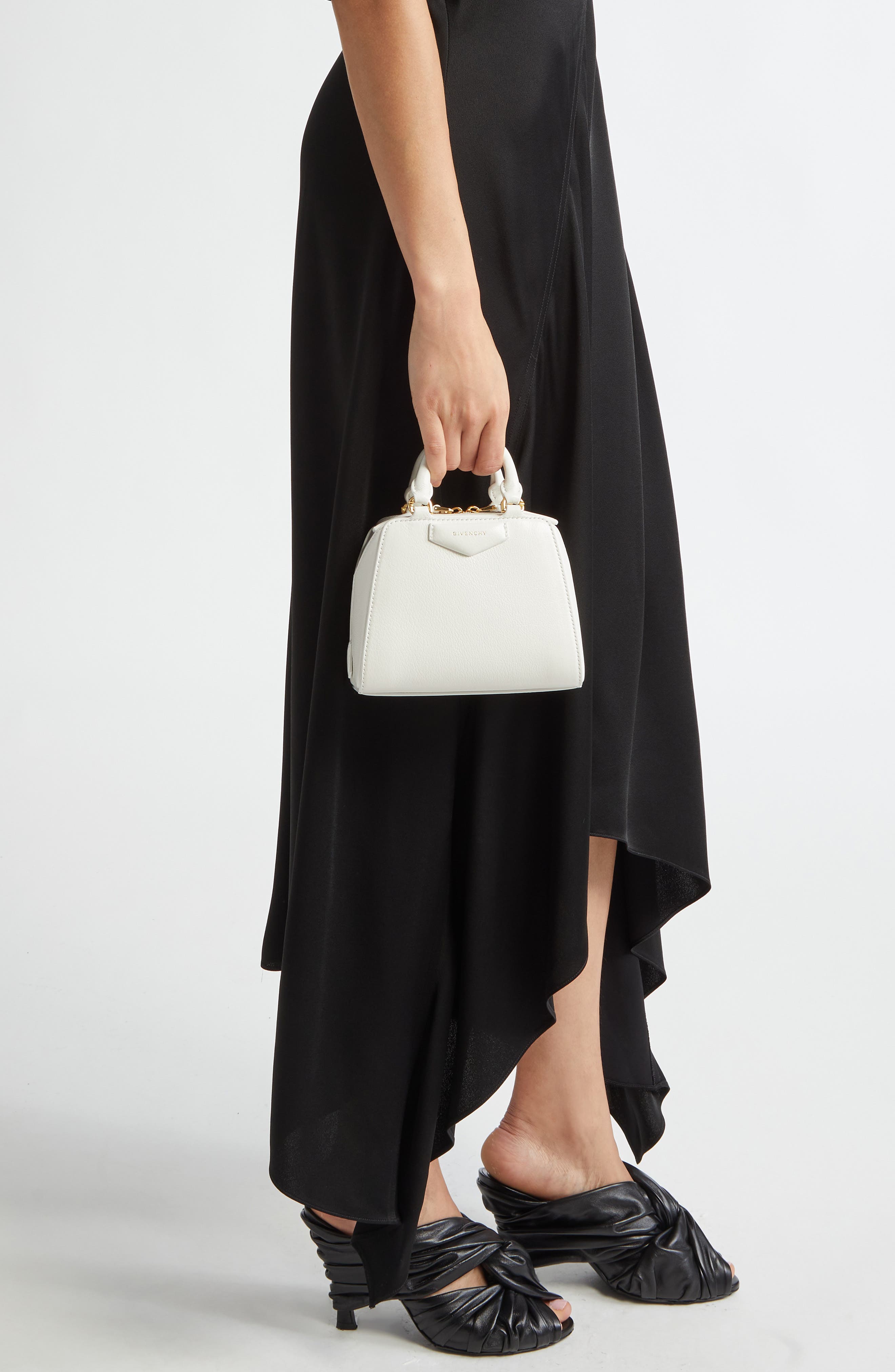 Nano Antigona Cube Leather Crossbody Bag, Alternate, color, IVORY