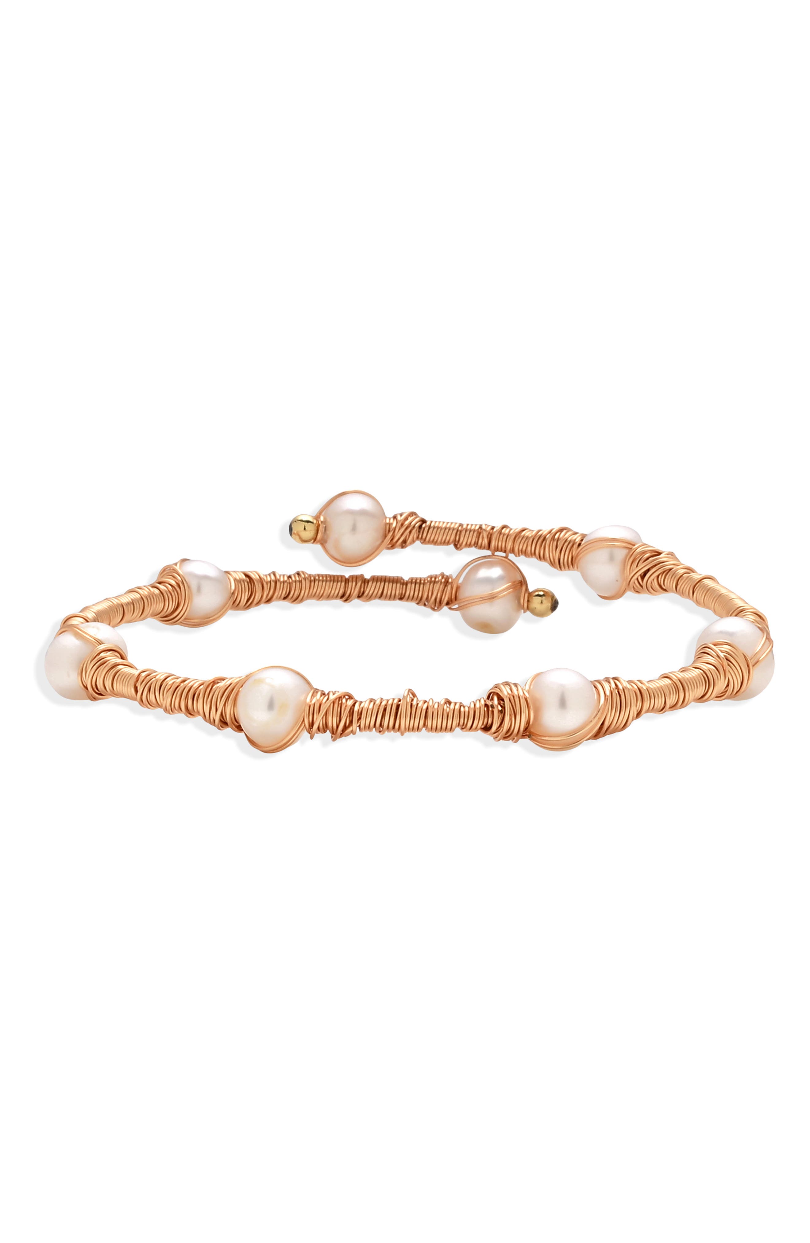 Mykonos Cultured Freshwater Pearl Cuff Bracelet