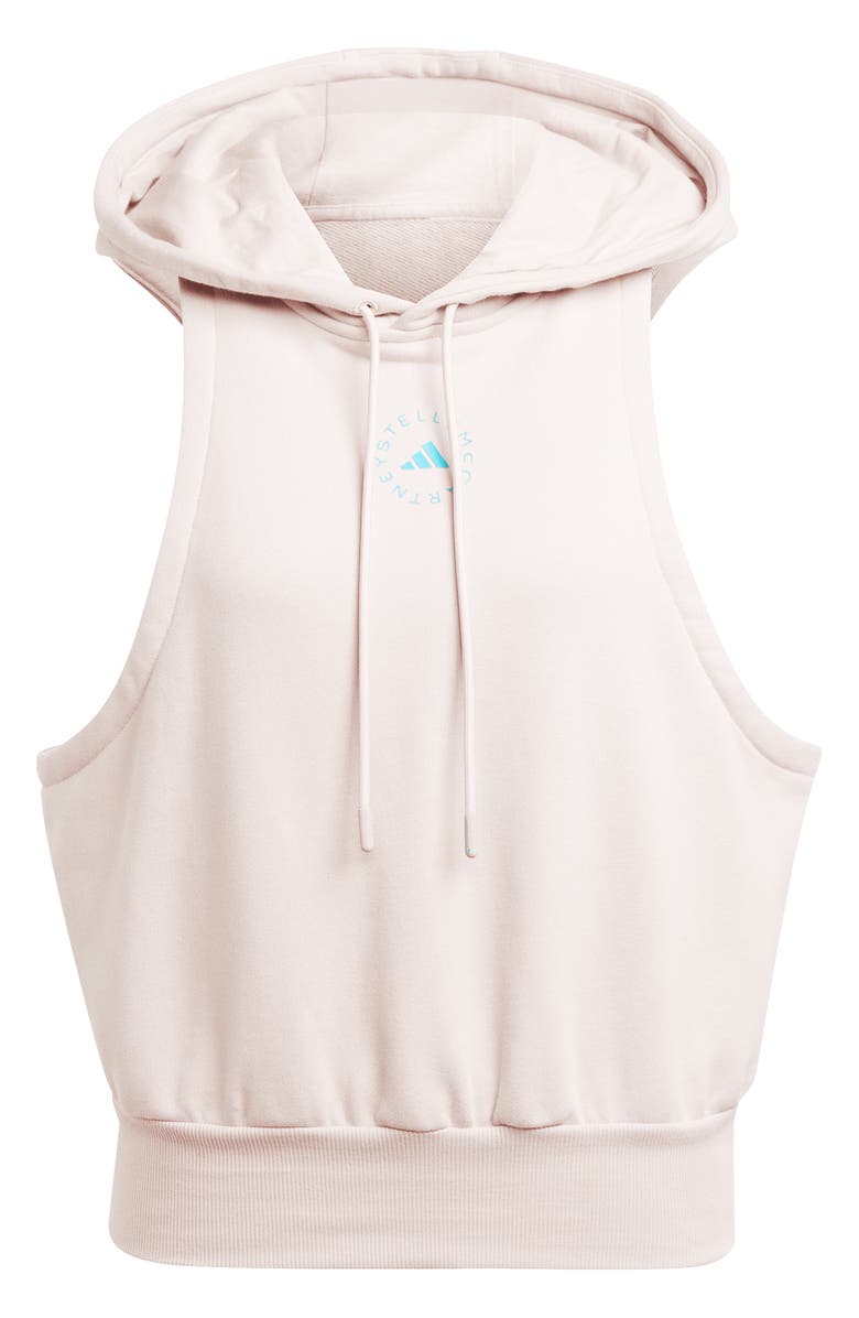 adidas by Stella McCartney Sleeveless Cotton French Terry Hoodie, Alternate, color, New Rose