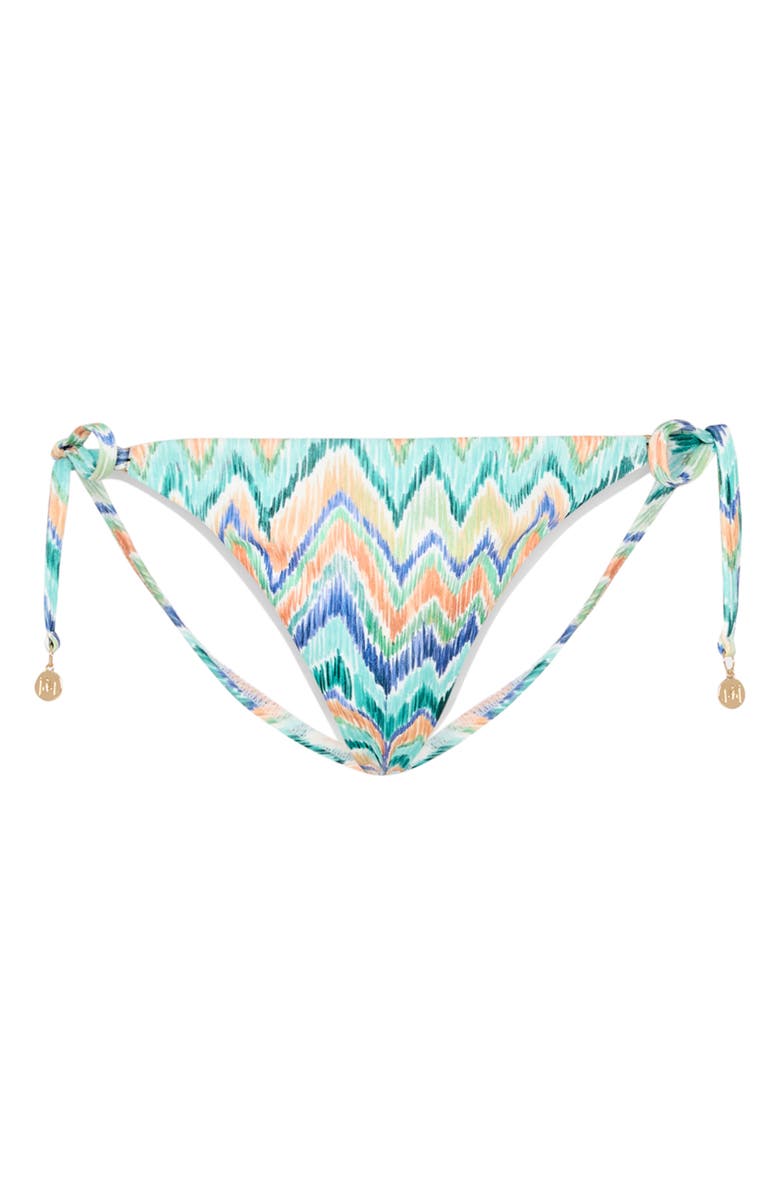 Milly Tropical Chevron String Bikini Bottoms, Alternate, color,
