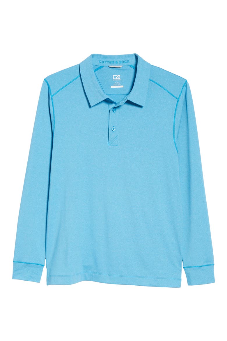 Matthew DryTec Long Sleeve Polo, Alternate, color, ORBIT HEATHER