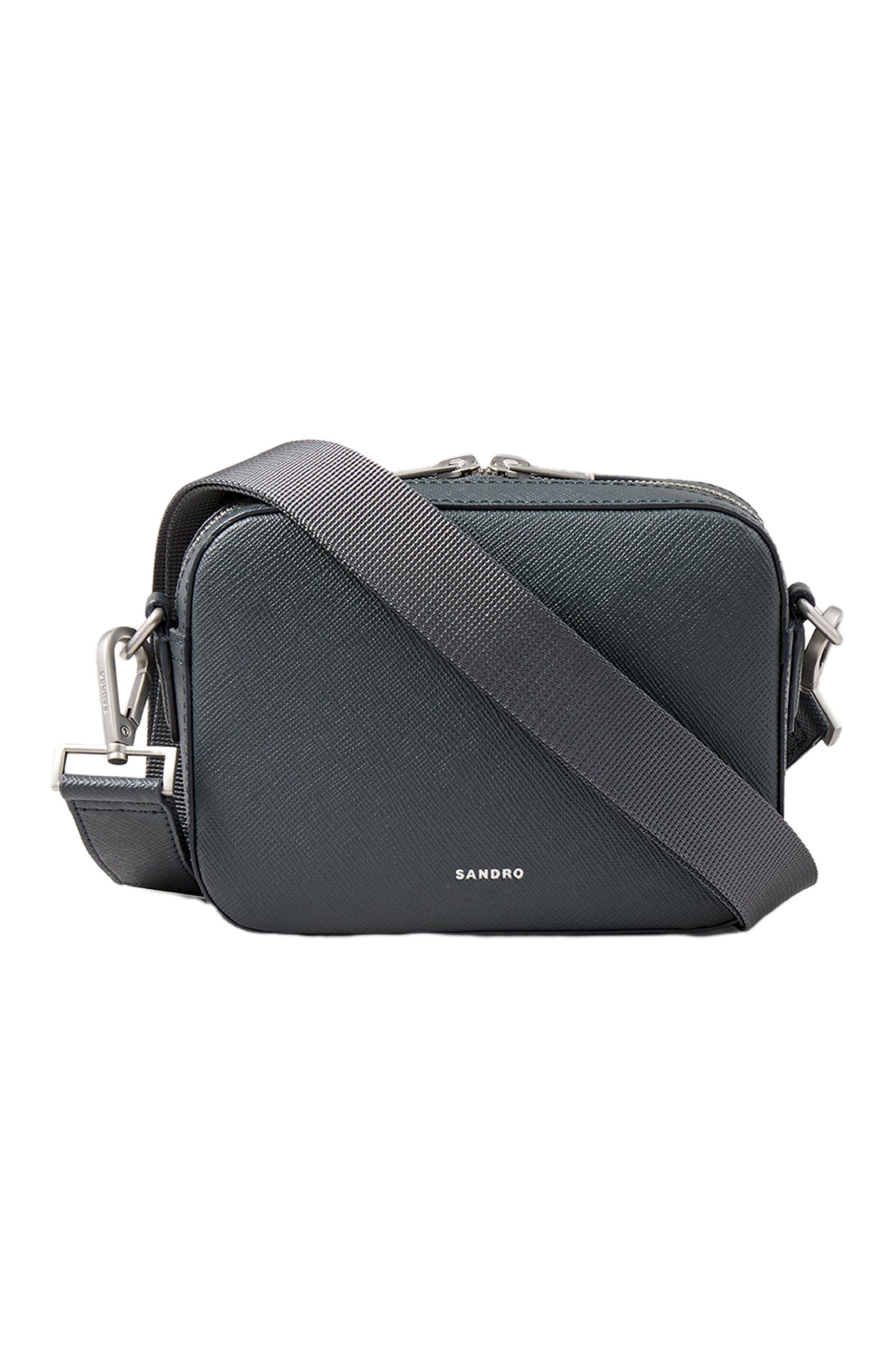 SANDRO Small reconstituted leather bag, Main, color, Steel