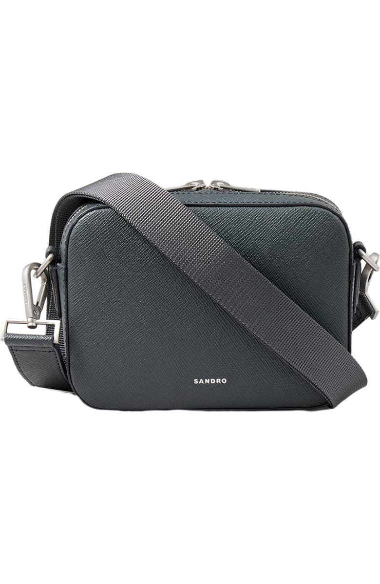 SANDRO Small reconstituted leather bag, Main, color, Steel