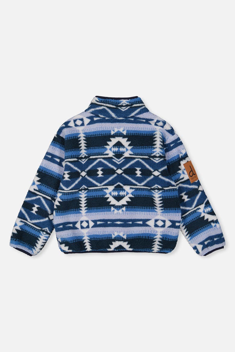 Mid-Season Plush Half Zip Kangaroo Pocket Pullover Jacket, Alternate, color, Aztec Blue