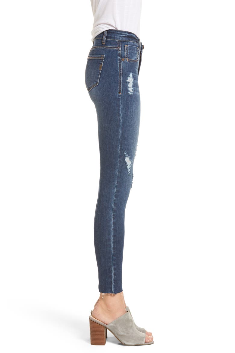 Decon Distressed Skinny Jeans, Alternate, color, WALL FLOWERS MED WASH