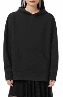 AllSaints Craneo Etienne Snakeprint Detail Cotton Blend Hoodie