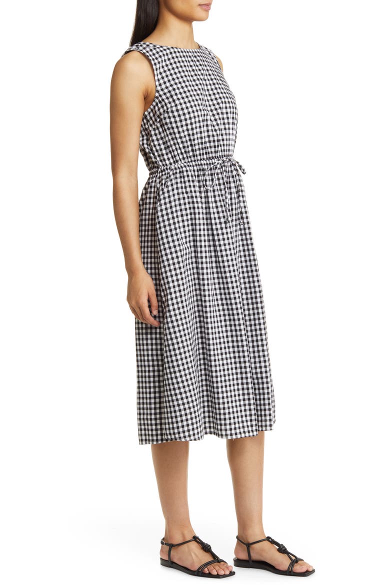 Gingham Cutout Back Midi Dress, Alternate, color, CLASSIC FILM