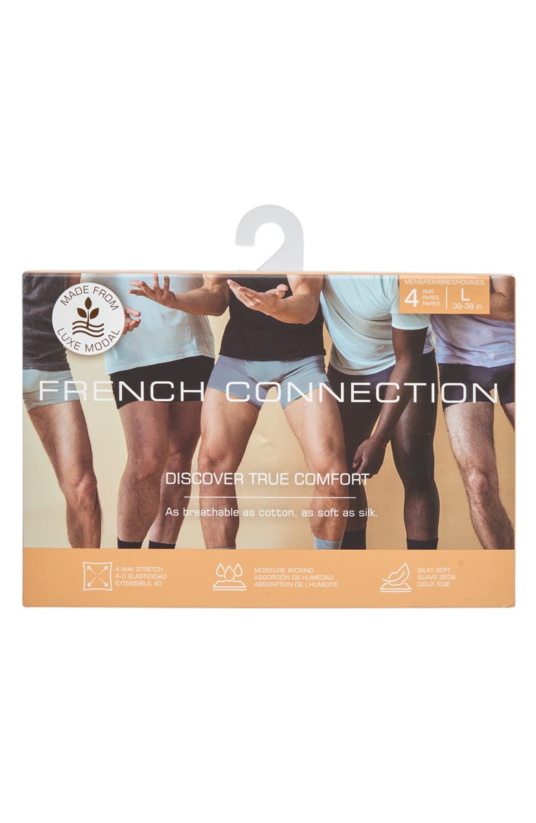 French Connection 4-Pack Modal Boxer Brief, Alternate, color, Blue Multi