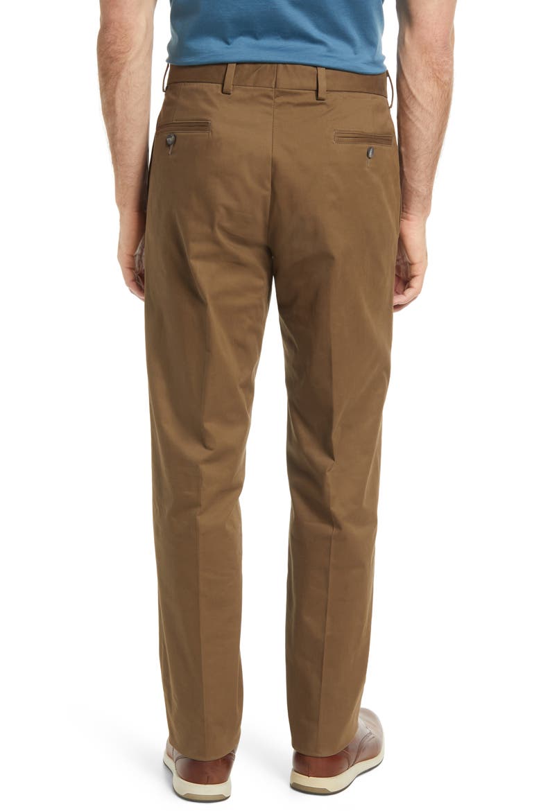 Charleston Khakis Flat Front Stretch Sateen Pants, Alternate, color, DK KHAKI