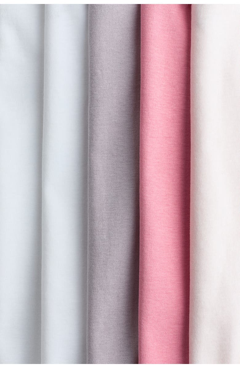H&M 5-pack Cotton Bodysuits, Alternate, color, Pink/Light Purple