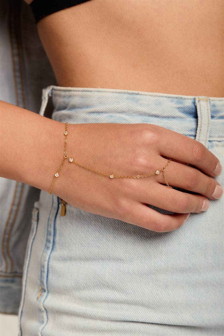 Serra Hand Chain, Alternate, color, Gold