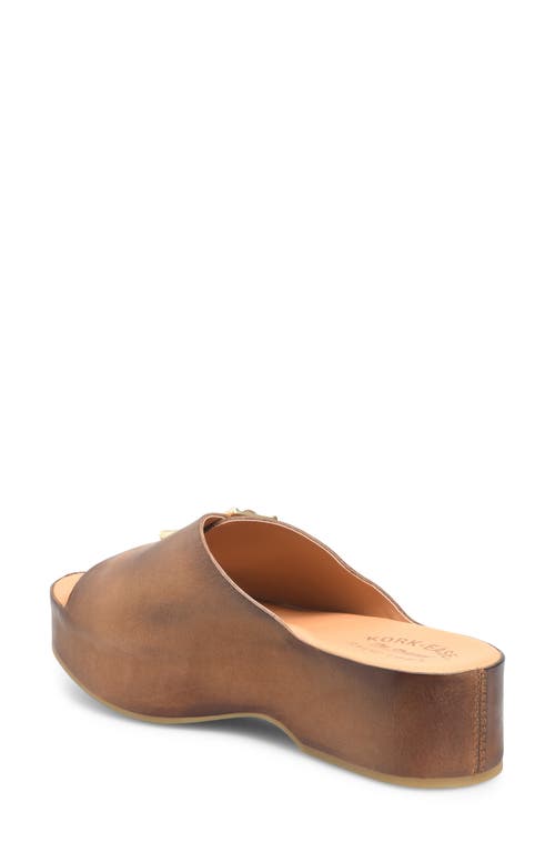Kork-ease ® York Platform Slide Sandal In Brown Leather