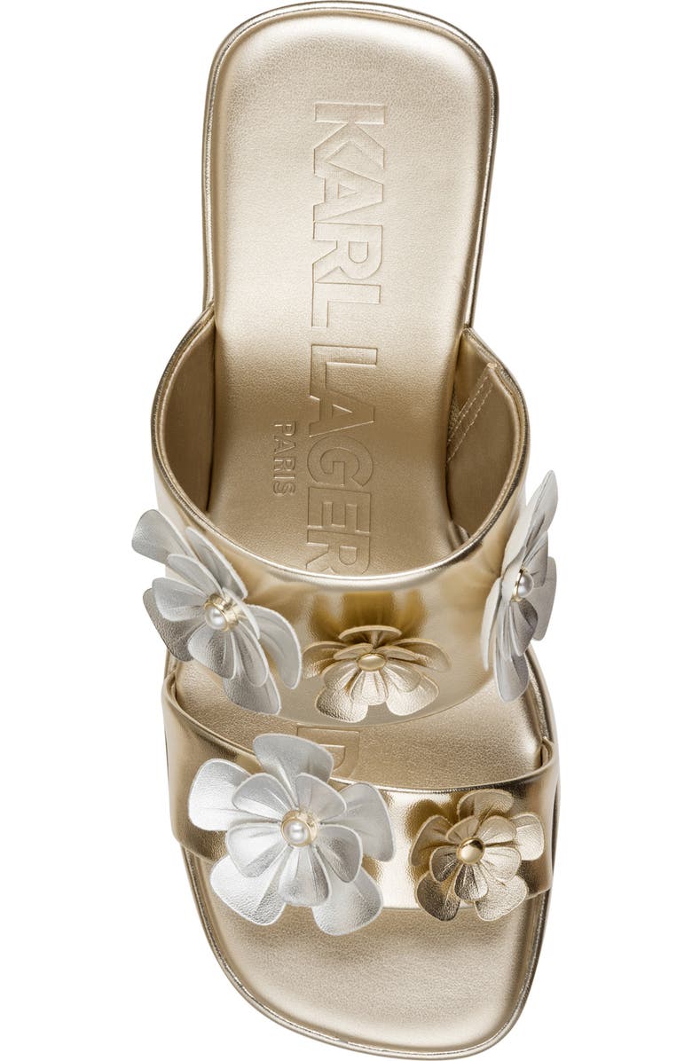 KARL LAGERFELD PARIS Marcelline Platform Slide Sandal, Alternate, color, White Gold