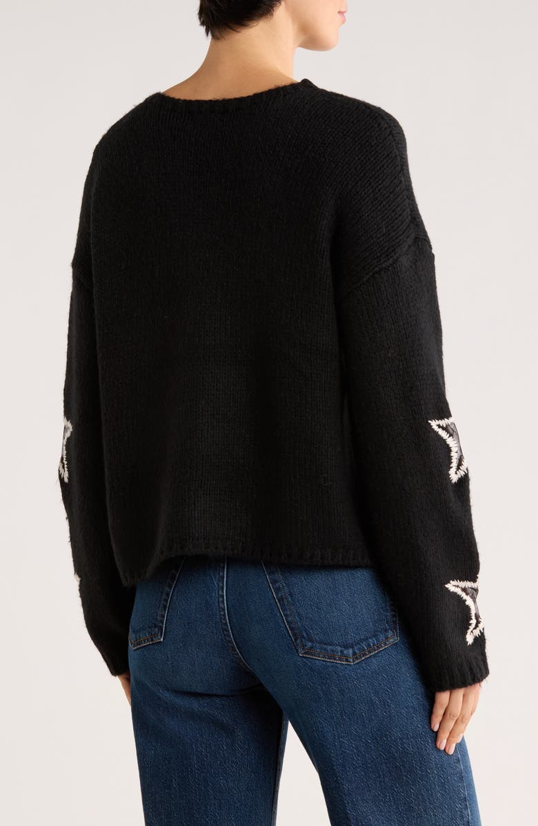 Halogen<sup>®</sup> Cozy Star Sleeve Sweater, Alternate, color, Rich Black