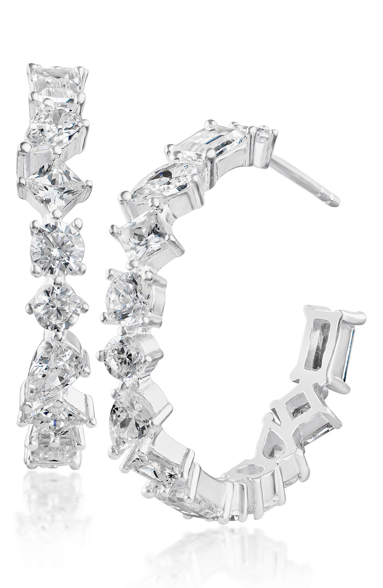 CZ by Kenneth Jay Lane Assorted CZ Hoop Earrings