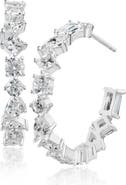 CZ by Kenneth Jay Lane Assorted CZ Hoop Earrings