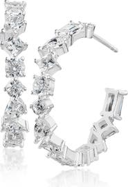 CZ by Kenneth Jay Lane Assorted CZ Hoop Earrings