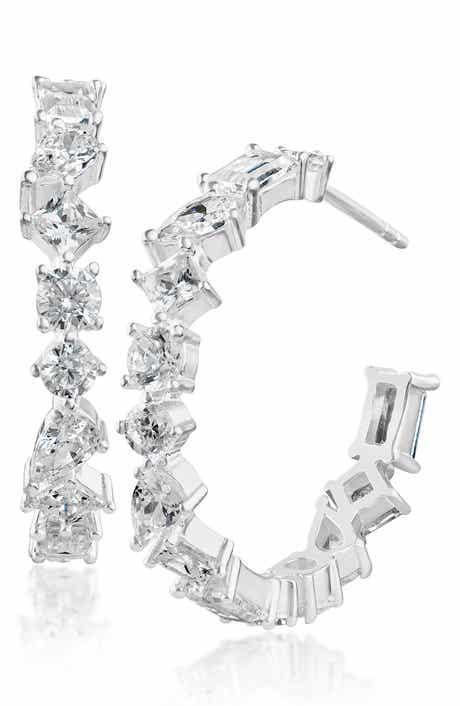CZ by Kenneth Jay Lane Assorted CZ Hoop Earrings