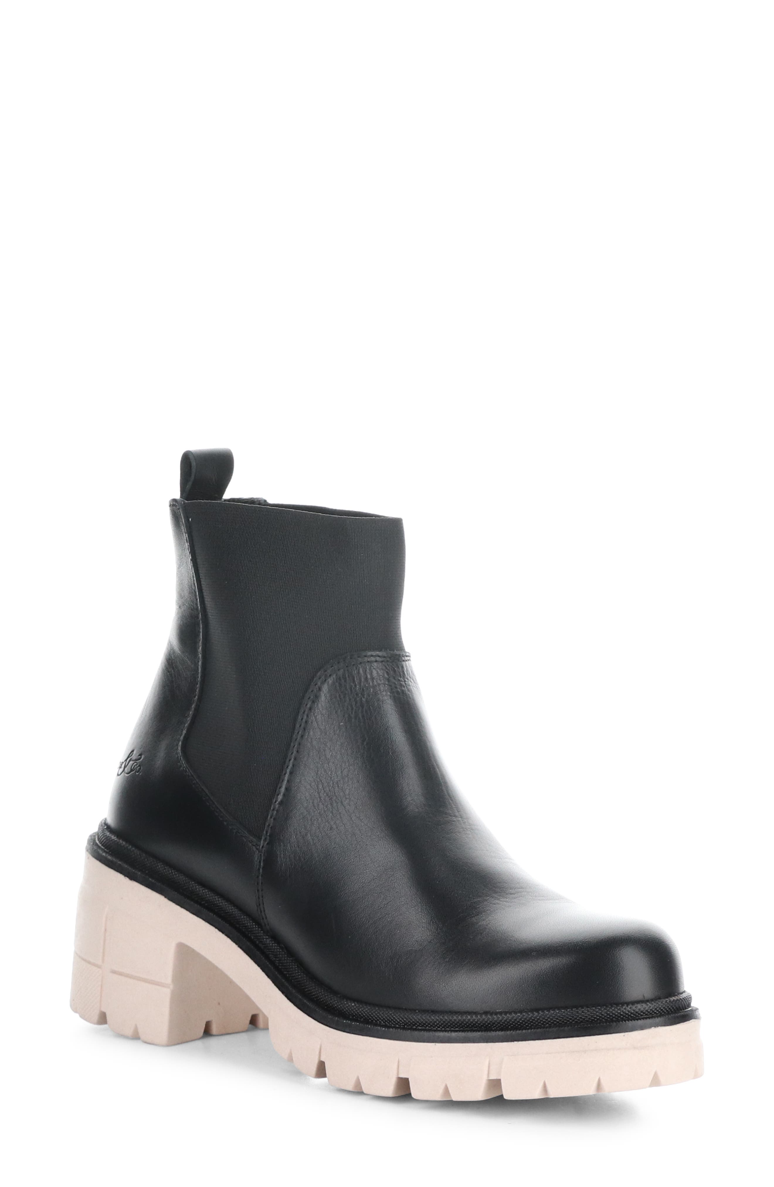 Bos. & Co. Bianc Lug Sole Chelsea Boot, Main, color, Black/ Pink Feel/ Elastic