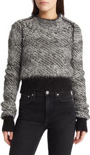 rag & bone Edith Houndstooth Jacquard Mock Neck Sweater