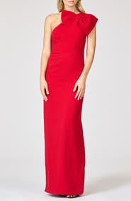 Sachin & Babi Cosette Bow One-Shoulder Column Gown