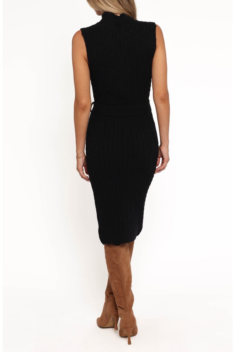 Wembley Sleeveless Midi Sweater Dress, Alternate, color, BLACK