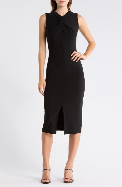 V-Neck Jersey Midi Dress