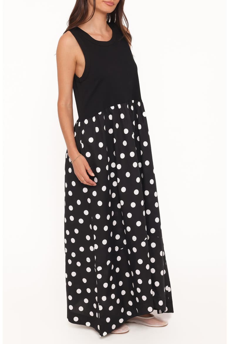 Glenda Polka Dot Maxi Dress, Alternate, color, BLACK POLKA DOT