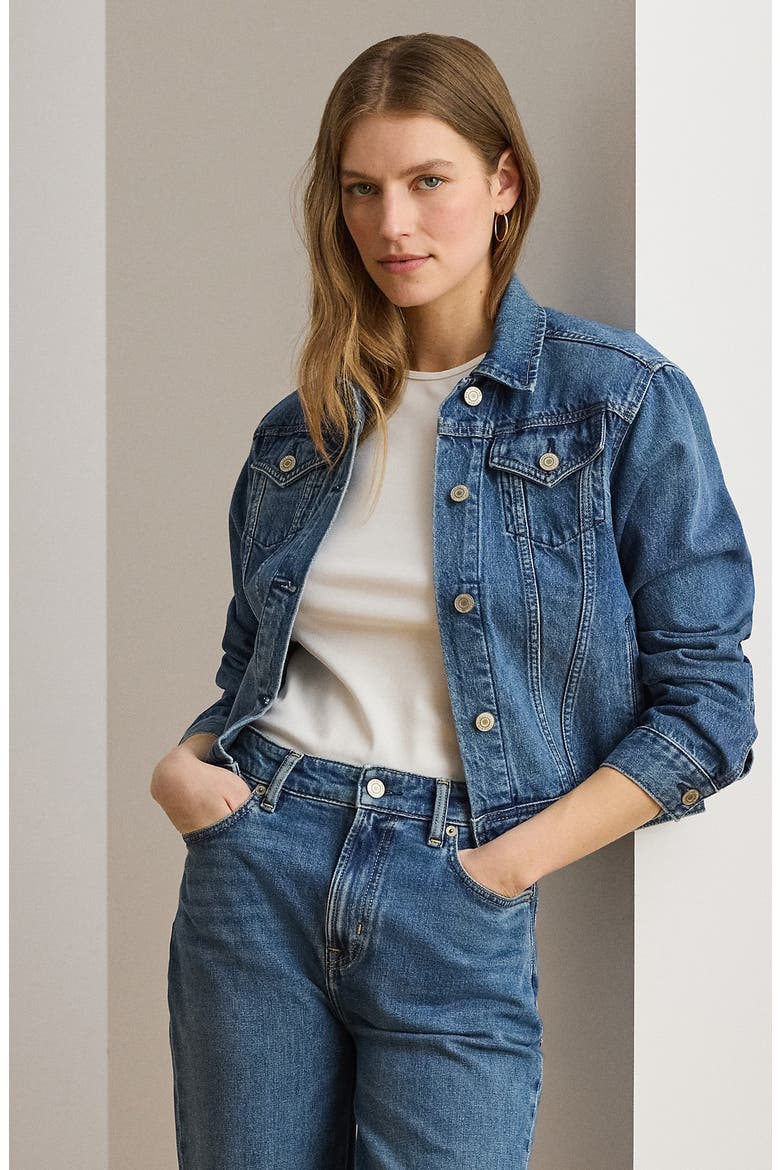 Denim Trucker Jacket, Alternate, color, ATLANTIC BLUE WASH