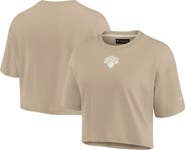 Fanatics Signature Women's Fanatics Signature Khaki New York Knicks Elements Super Soft Boxy Cropped T-Shirt