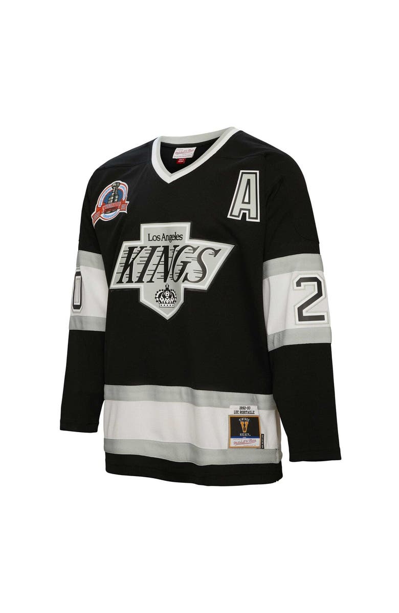 Mitchell & Ness Men's Mitchell & Ness Luc Robitaille Black Los Angeles Kings Alternate Captain Patch 1992/93 Blue Line Player Jersey, Alternate, color, 