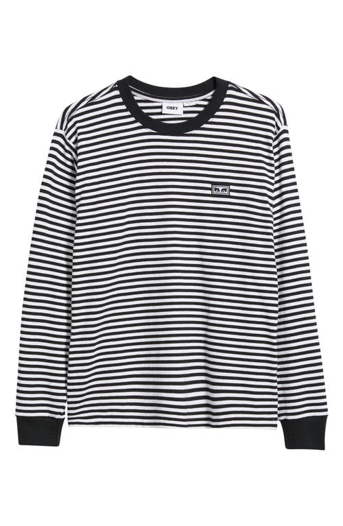 Obey Stripe Long Sleeve Cotton T-shirt In Multi