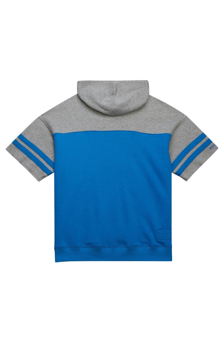 Mitchell 
Ness Men
s Mitchell 
Ness Blue Detroit Lions  Off Field Vintage Logo Short Sleeve Pullover Hoodie, Alternate, color, Blue
