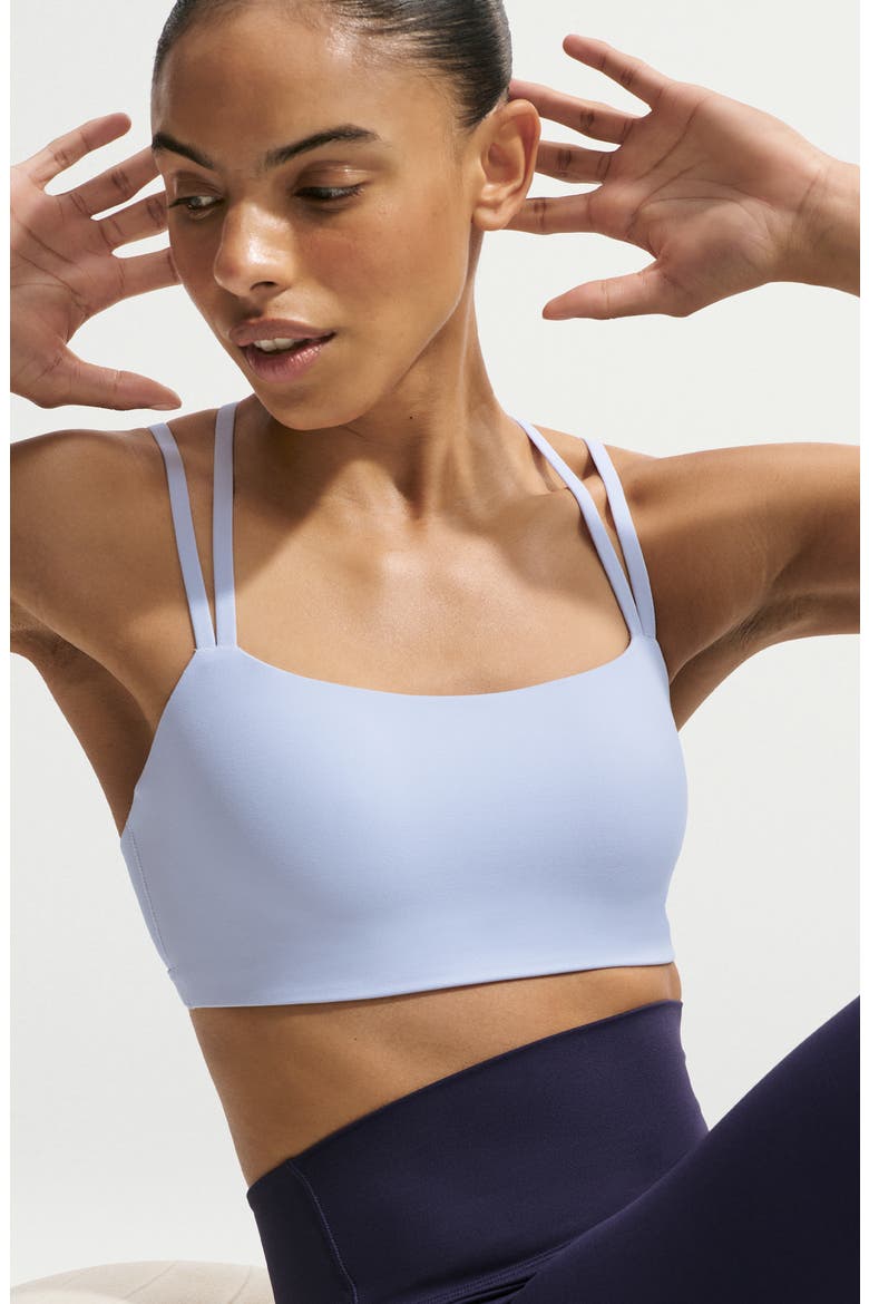 Zenvy Strappy Light-Support Padded Sports Bra, Alternate, color, HYDROGEN BLUE/ COOL GREY