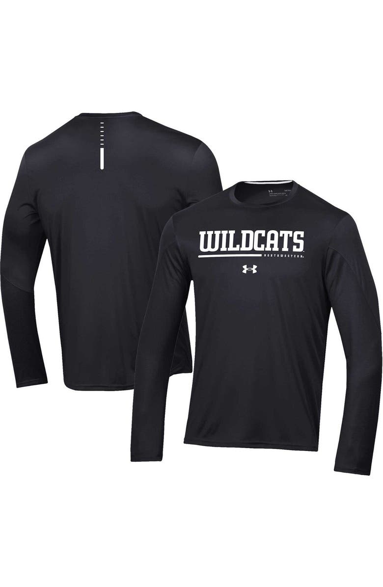 Under Armour Men's Under Armour Black Northwestern Wildcats 2022 Sideline Training Performance Long Sleeve T-Shirt, Main, color, 