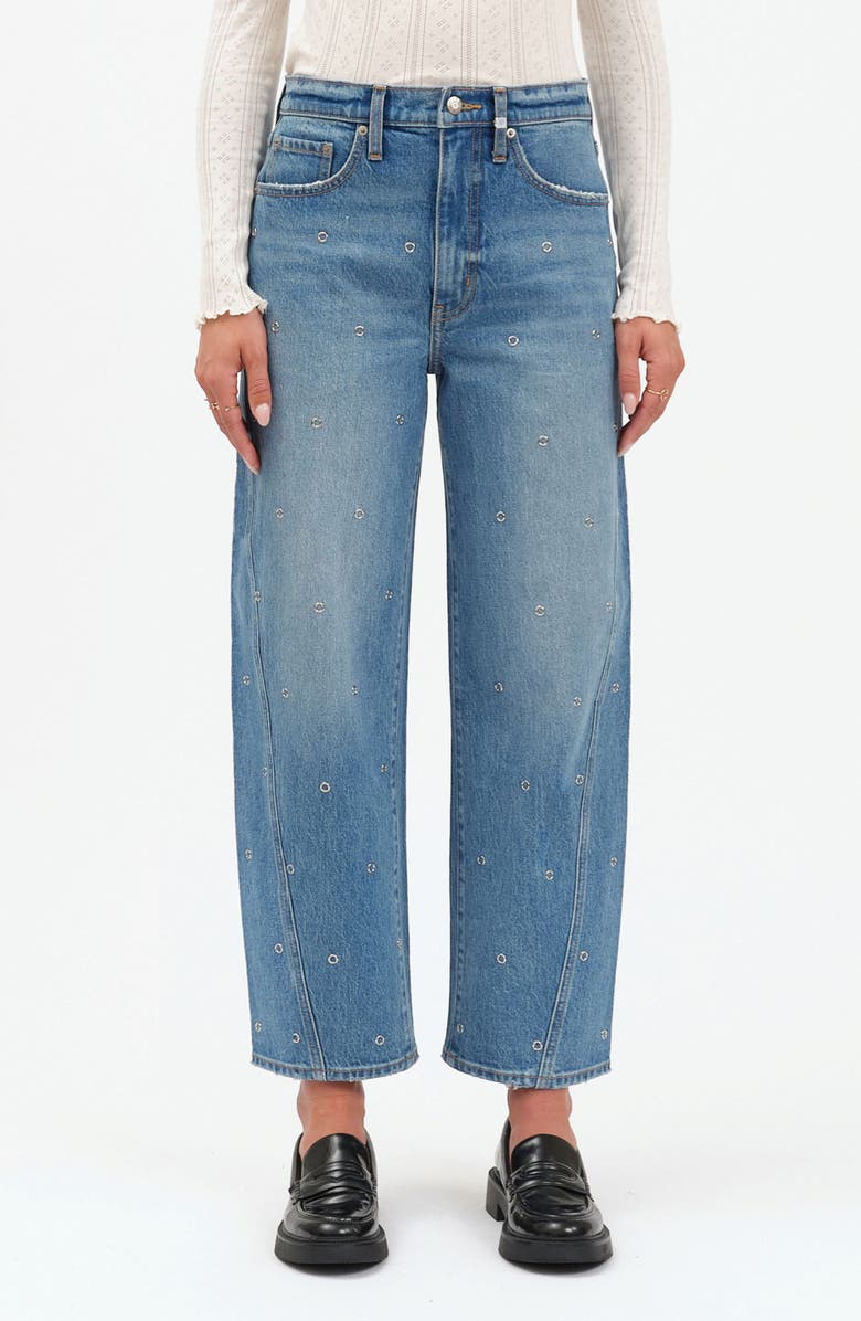 DAZE Westward High Waist Ankle Barrel Leg Jeans, Main, color, Nailed It