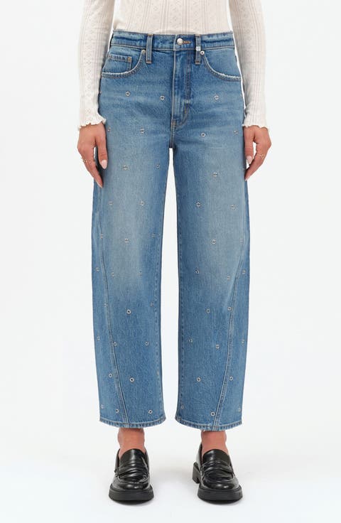 Westward High Waist Ankle Barrel Leg Jeans (Authentic)