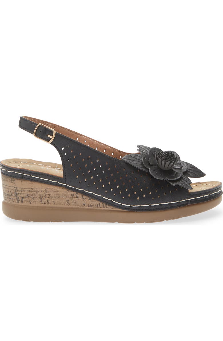 EXTREME BY EDDIE MARC Bethea Floral Appliqué Slingback Sandal, Alternate, color, Black