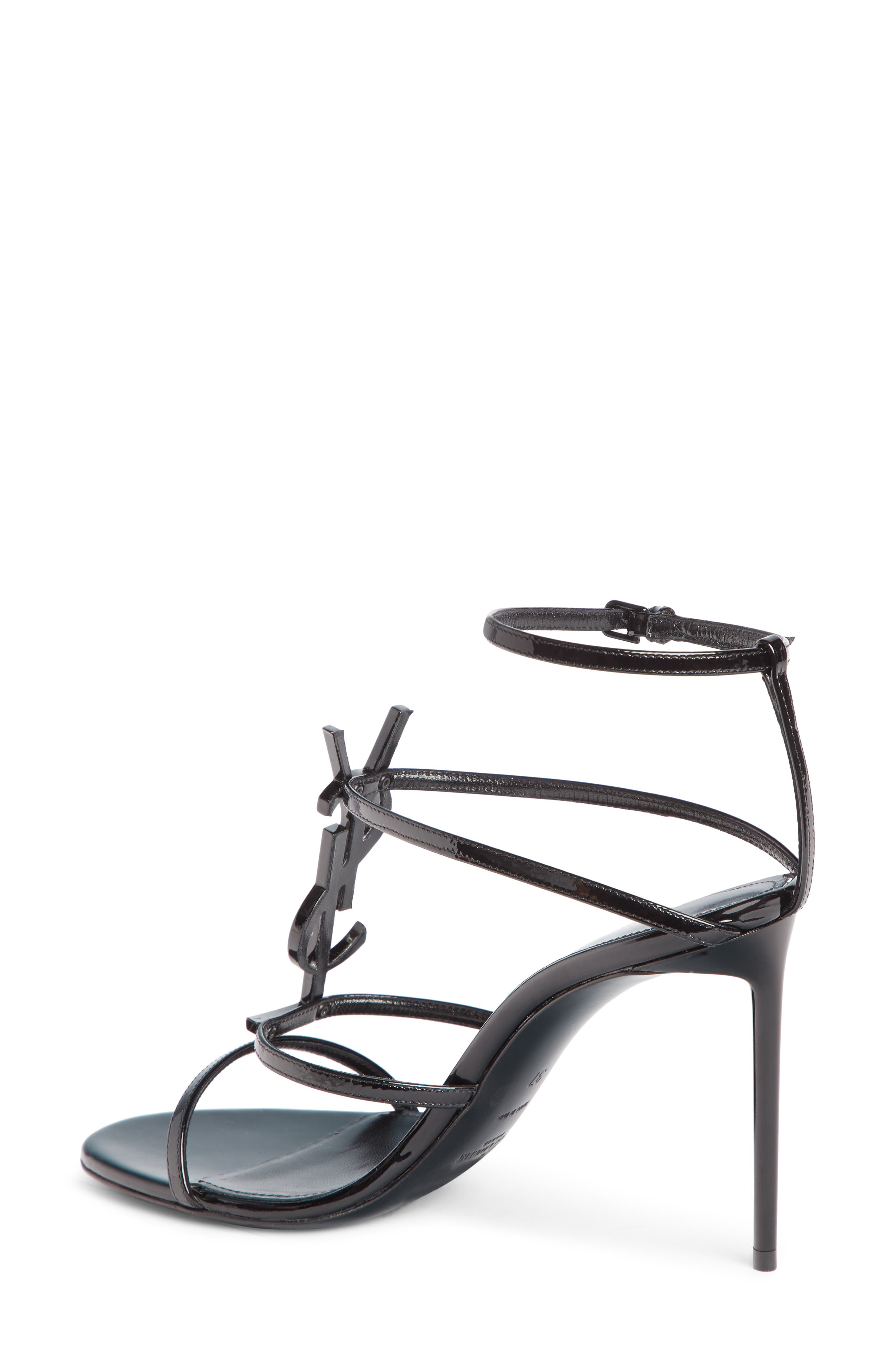 Saint Laurent Cassandra YSL Logo Sandal, Alternate, color, 