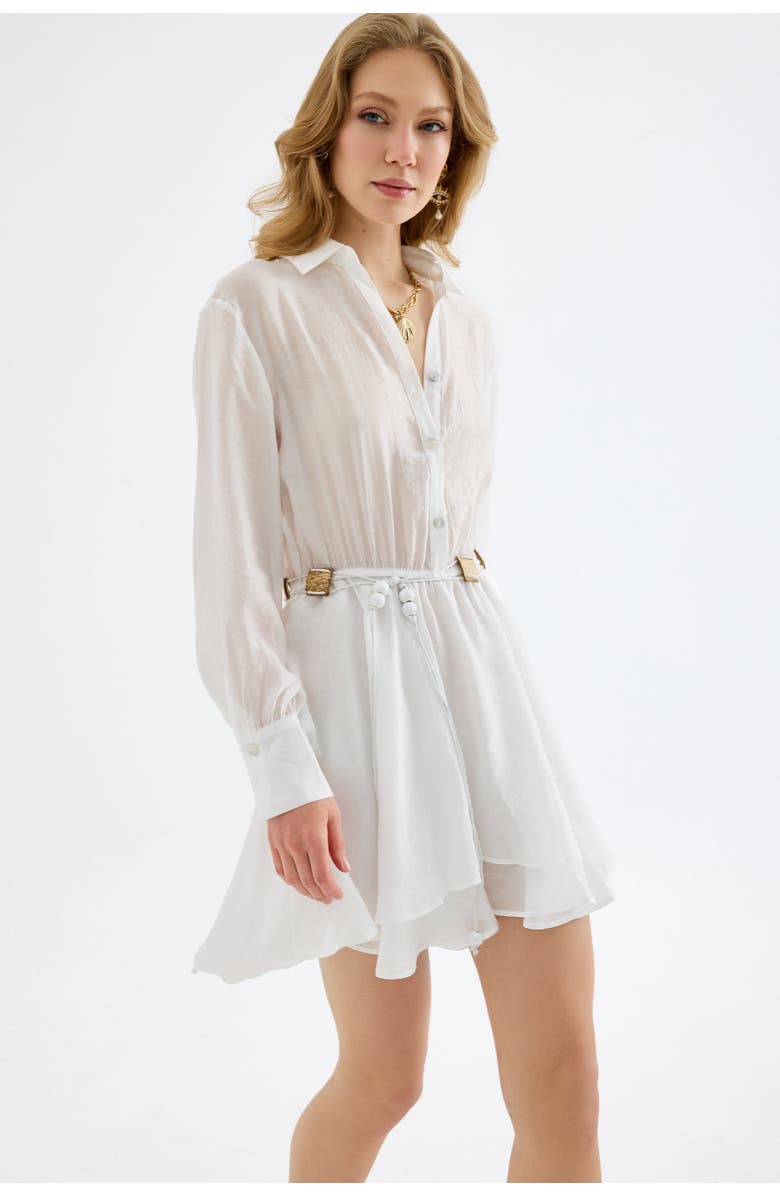 Monlicia Alora Tencel Mini Shirt Dress, Alternate, color, White