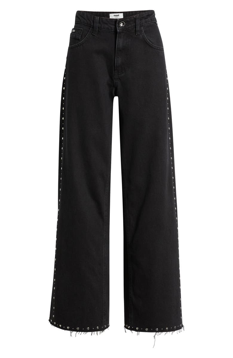Mavi Jeans Rebecca Stud Seam Wide Leg Jeans, Alternate, color, Studded Smoke Denim