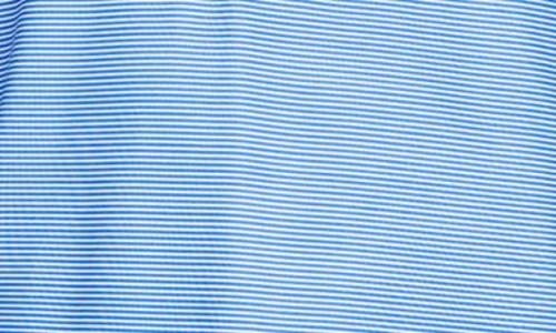 Tailorbyrd Kids' Stripe Print Long Sleeve Performance Polo In Blue