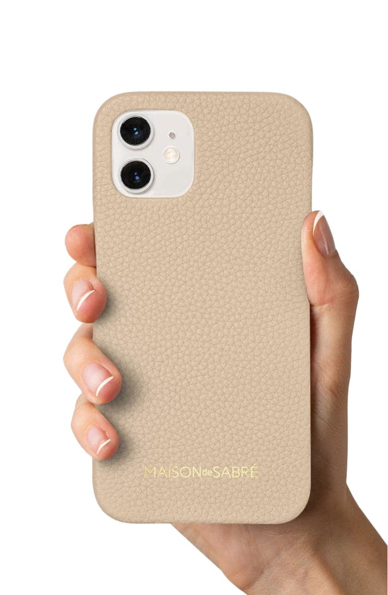 MAISON de SABRÉ Leather Phone Case, Alternate, color, Saharan Nude