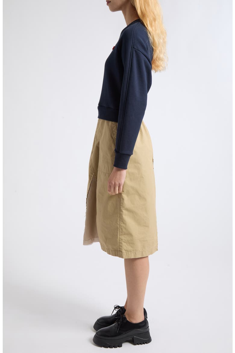 Mixed Media Midi Dress, Alternate, color, NAVY