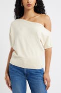 Open Edit One-Shoulder Short Sleeve Sweater