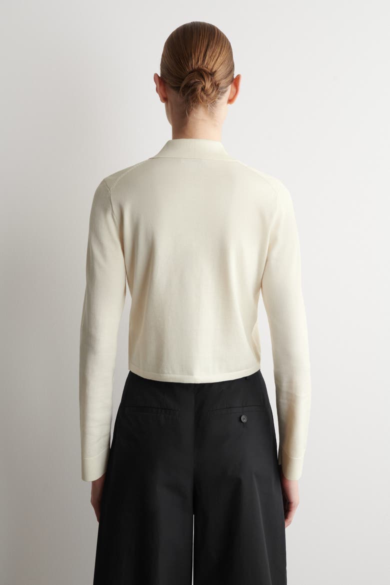 Pocket-detail Knitted Cotton Cardigan, Alternate, color, OFF-WHITE