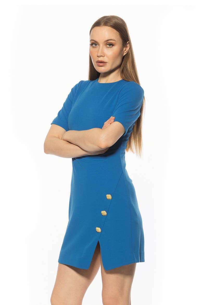 Dream Short Sleeve Sheath Dress, Alternate, color, DENIM BLUE
