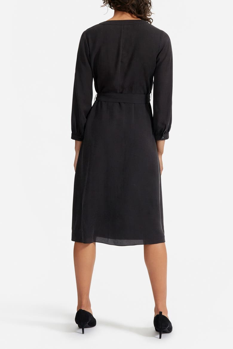The Cupro Blouson Dress, Alternate, color, TEXTURED COAL