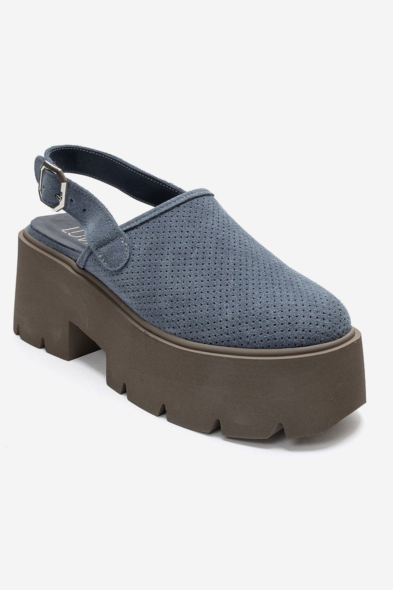 Caldris Leather Platform Sandal, Alternate, color, Denim Suede